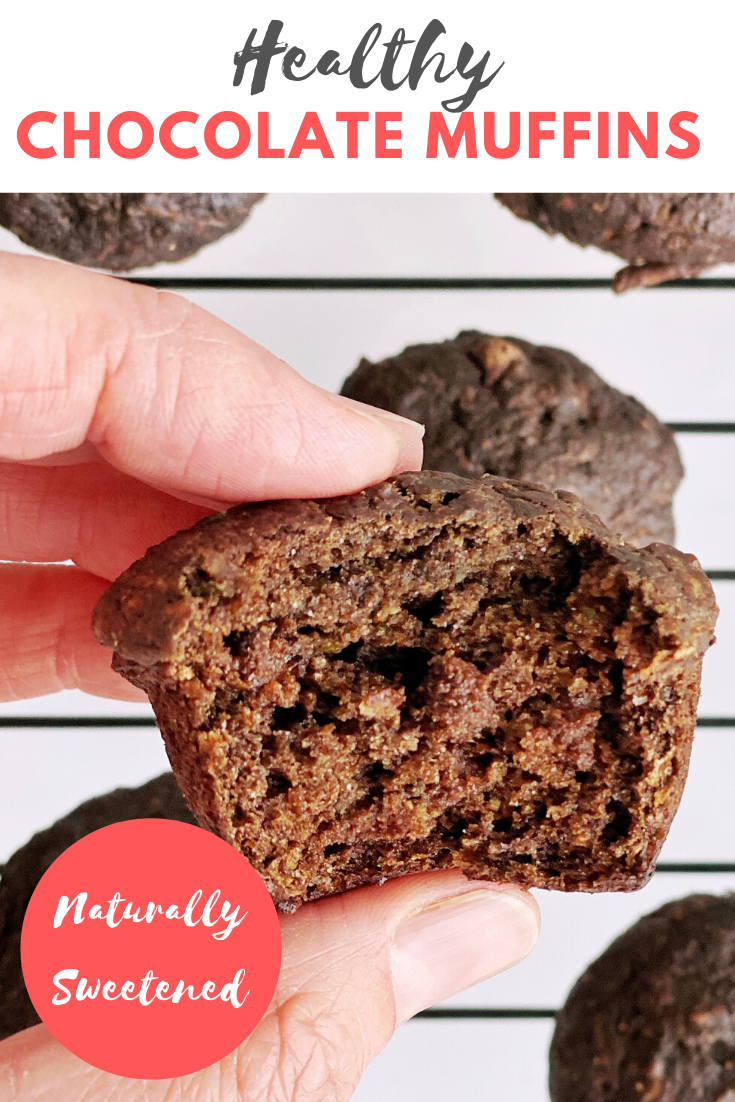 Healthy Chocolate Muffins Pinterest Image