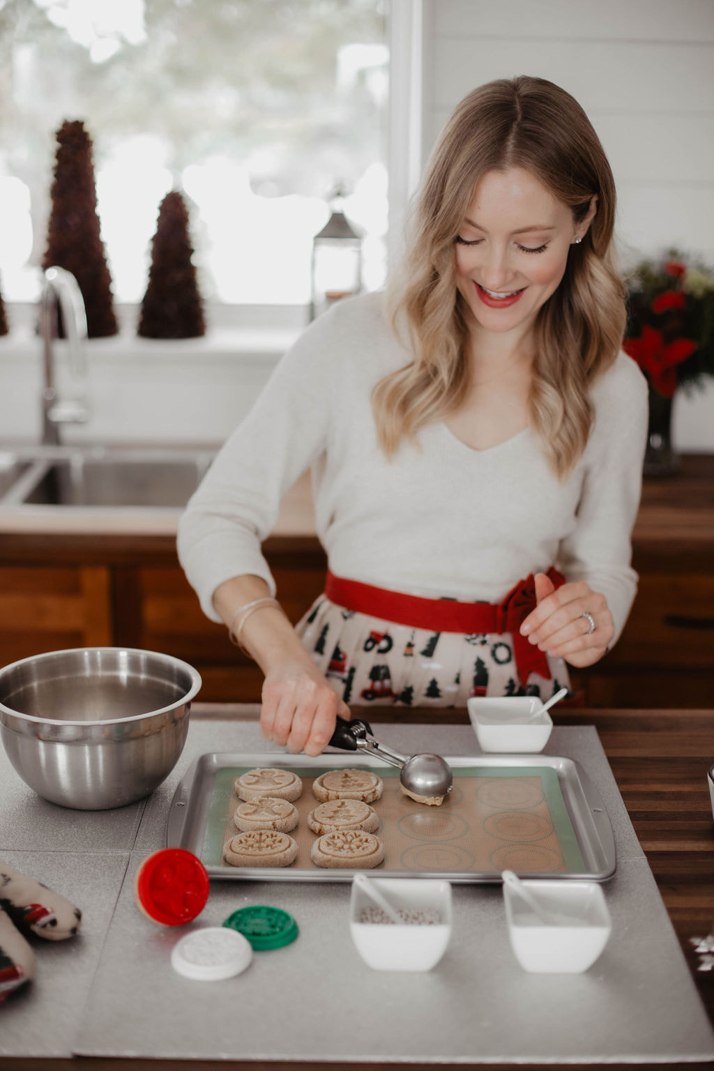 Baking Christmas Cookies Using a Cookie Scoop